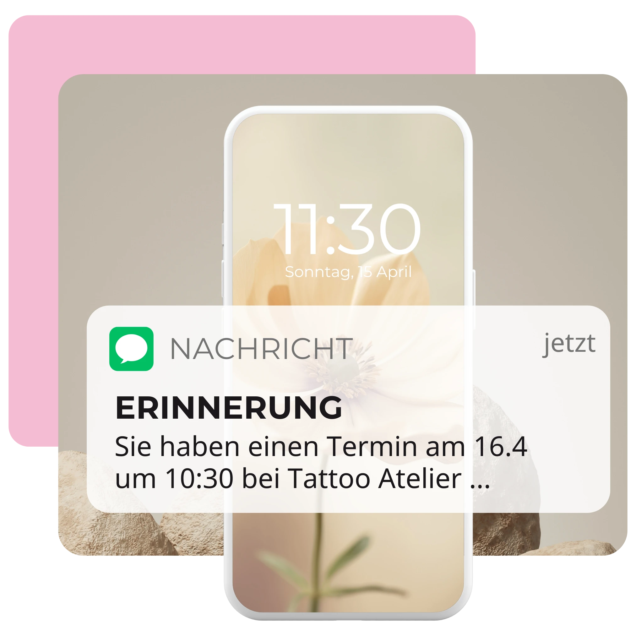 Erinnerungssoftware für Tattoo- oder Piercingtermin per SMS auf dem Smartphone