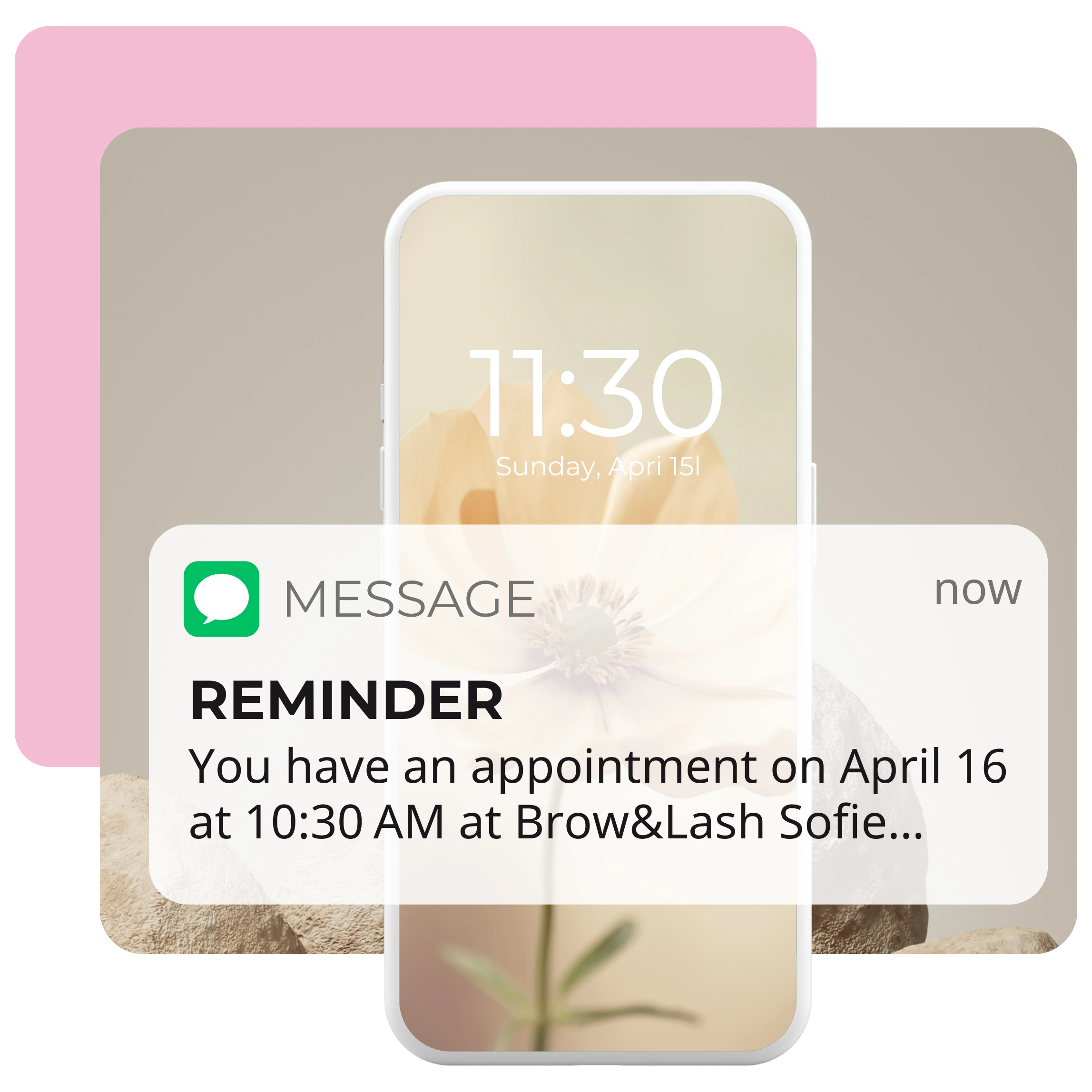 Automatic appointment reminder calendar software for Brow Bars and Lash Studios to reduce no-shows and improve schedule reliability.