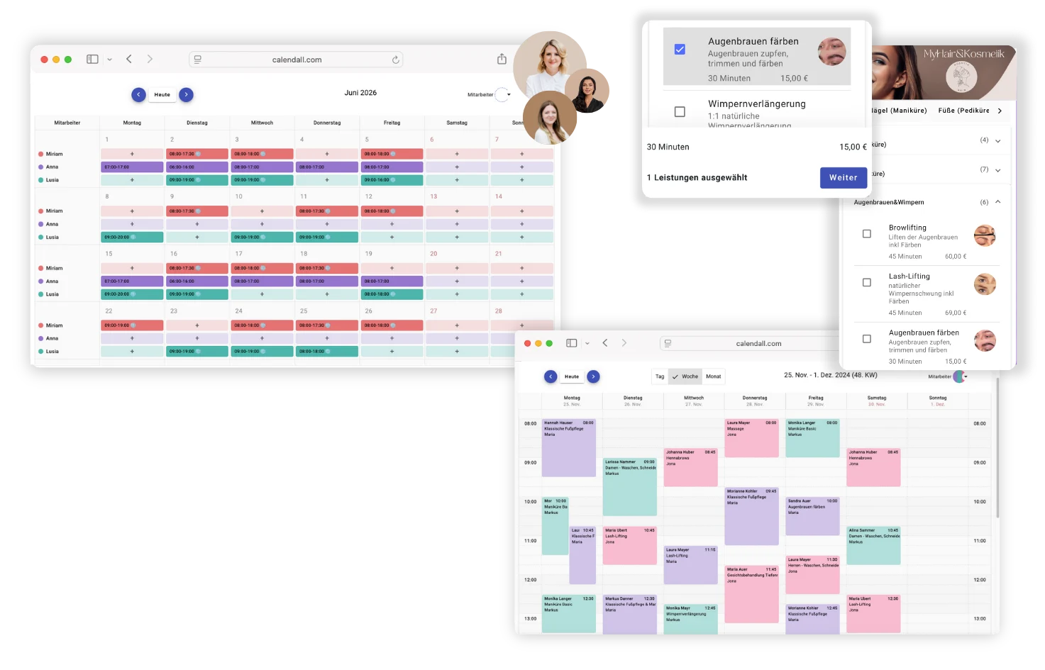 Online-Dienstplan synchronisiert mit Online-Terminplaner und Mitarbeiter-Arbeitszeiten
