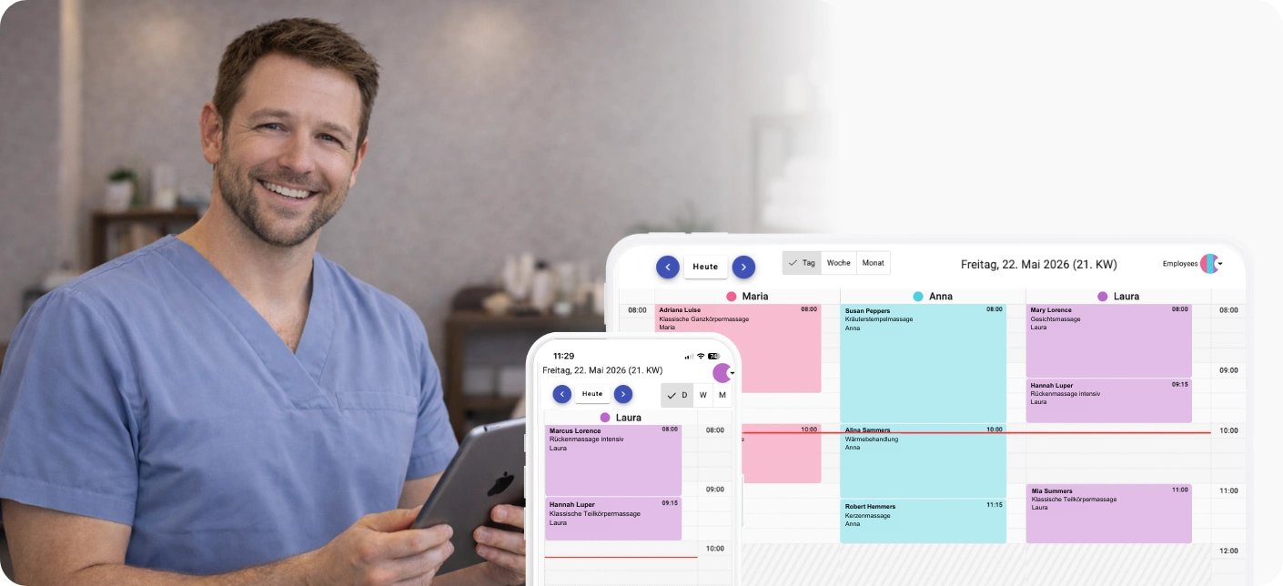 Praxissoftware & Online-Terminplaner für Masseure im Vergleich (2026)