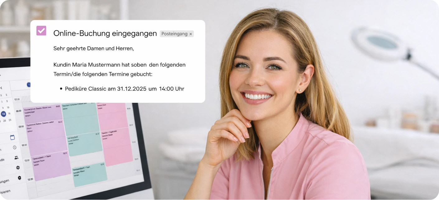 Kosmetikerin nutzt Terminbuchungssoftware mit Online-Terminplaner und digitaler Kundenkartei im Kosmetikstudio