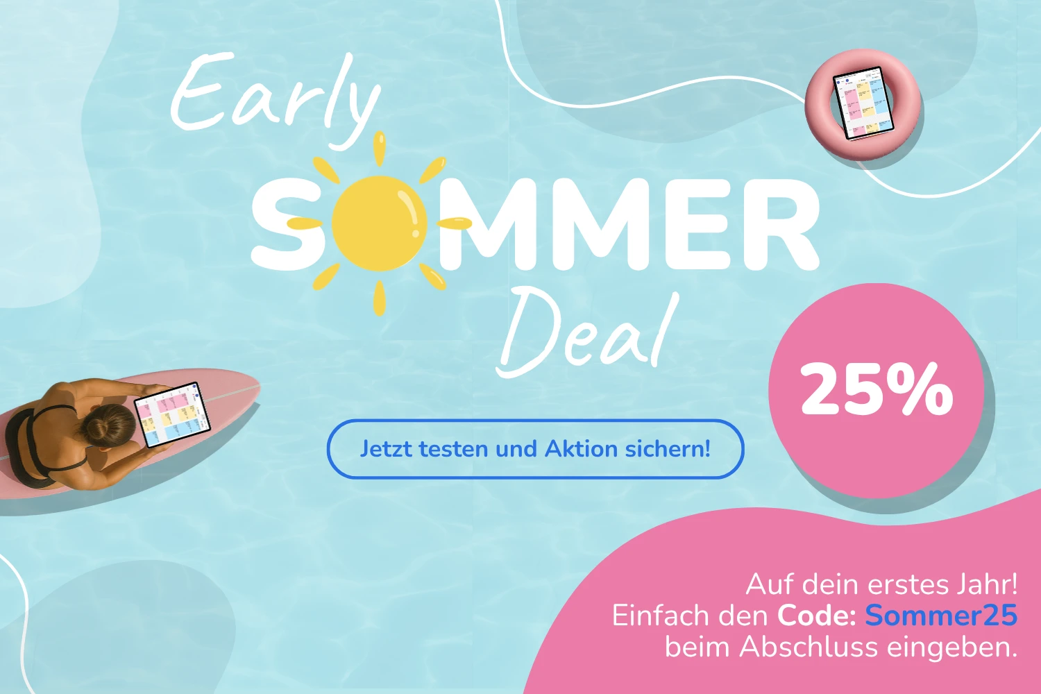 Sommeraktion: 25 % Rabatt auf dein erstes Jahr bei Calendall