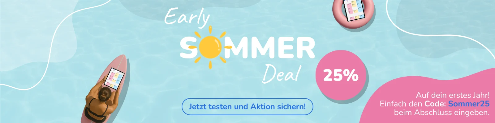 Sommeraktion: 25 % Rabatt auf dein erstes Jahr bei Calendall