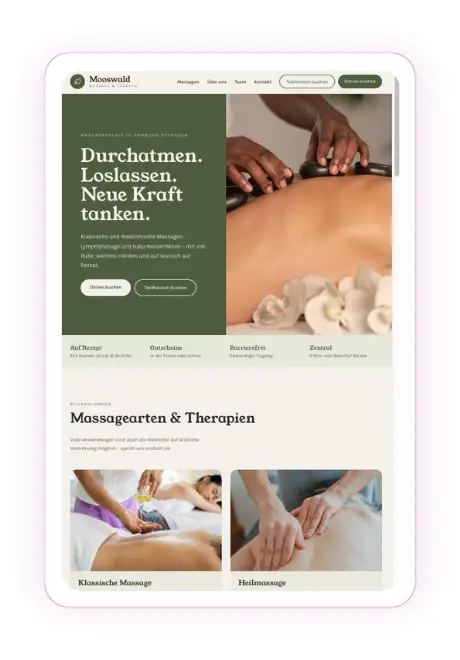 Testwebseite Massagestudio