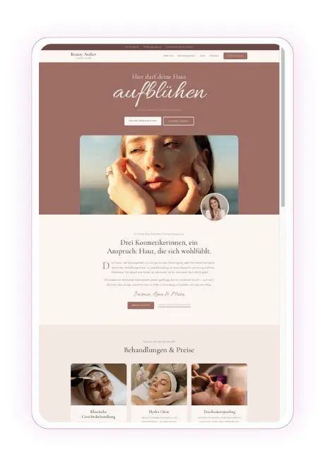 Webseite für Kosmetikstudio